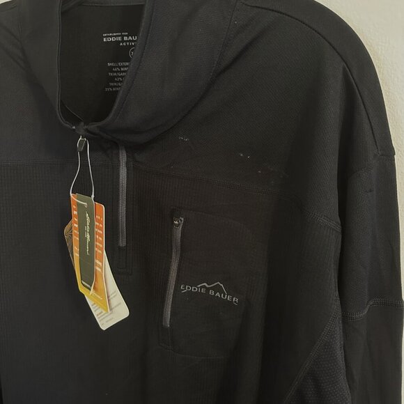 NWT Eddie Bauer Breathable Mesh 1/4 Zip Shirt in Black - Size XXL - Picture 11 of 13